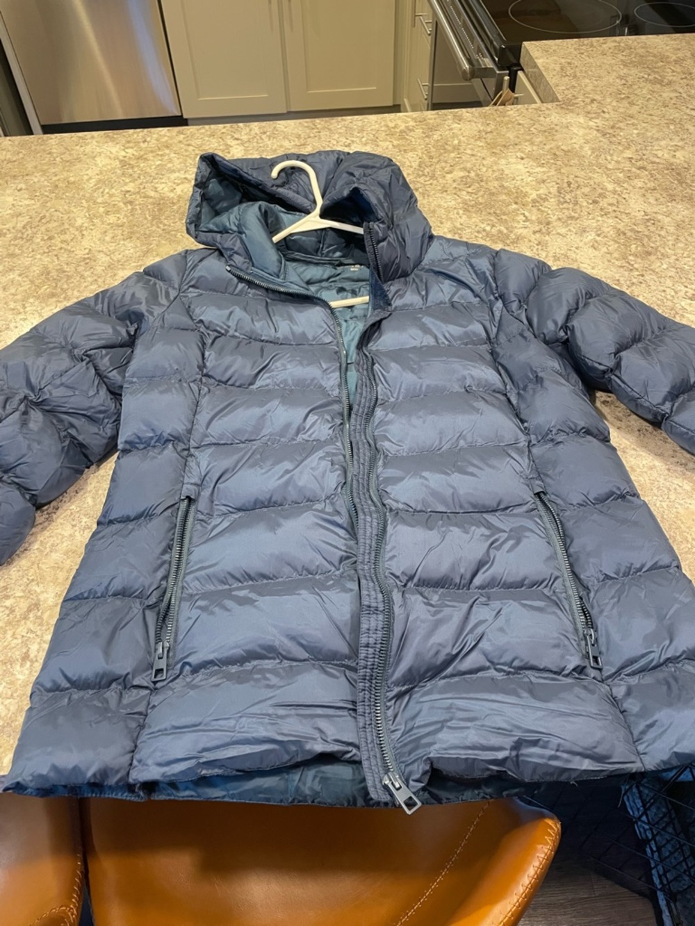 32 Degrees Women's Navy Hooded Puffer Jacket